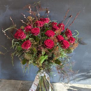 Valentines Two Dozen Tall Red Roses