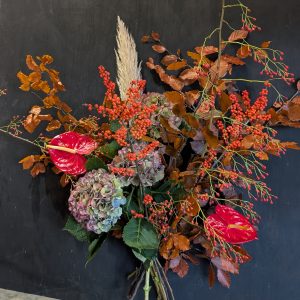 Dansk large autumn Hydrangea and berry bouquet